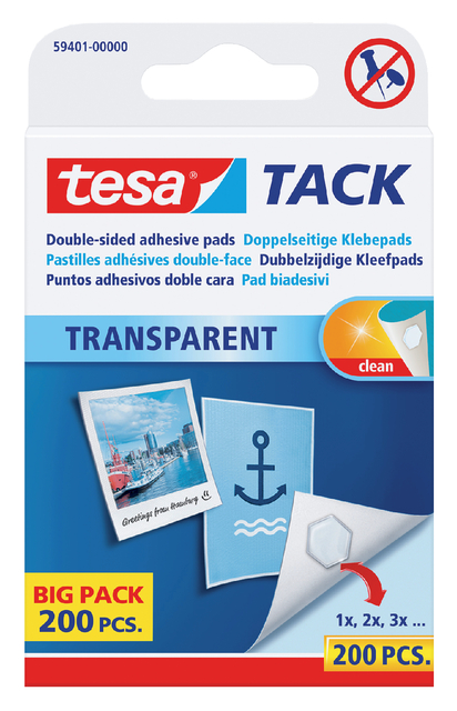 Kleefpad Tesa Tack Transparant 200 Stuks