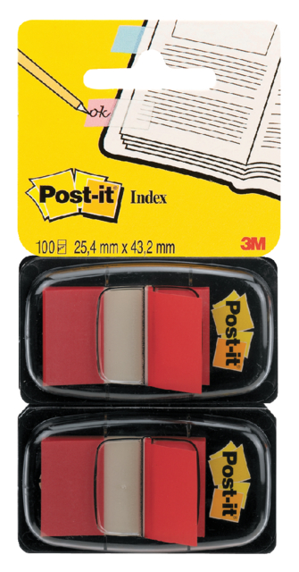 Post-it Index tabs 3M 680-1 rood; 2 pakjes á 50st