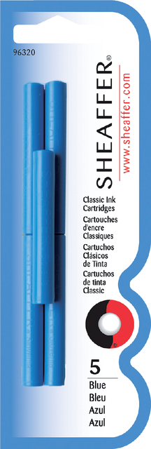 Inktpatroon Sheaffer skrip classic blauw blister 5 stuks
