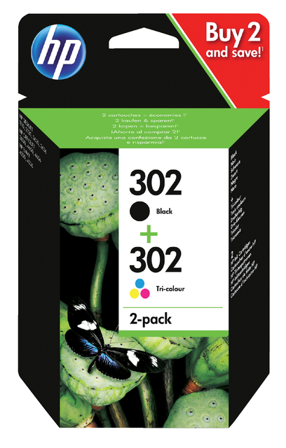 Inktcartridge HP X4D37AE (302) zwart + kleur