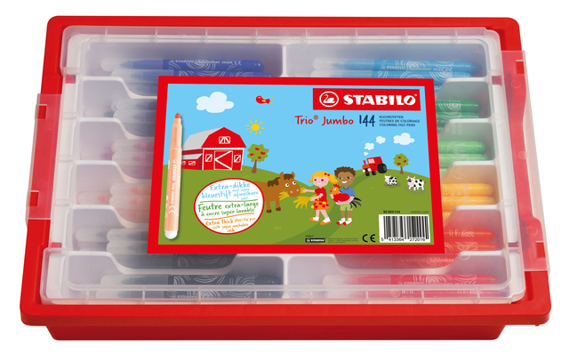 Viltstift Stabilo Trio Jumbo 380 144st Assorti