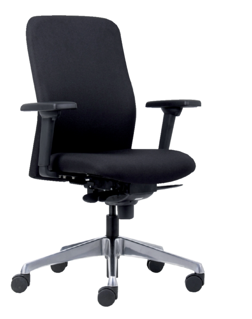 Bureaustoel Euroseats Milano zwart + armleggers