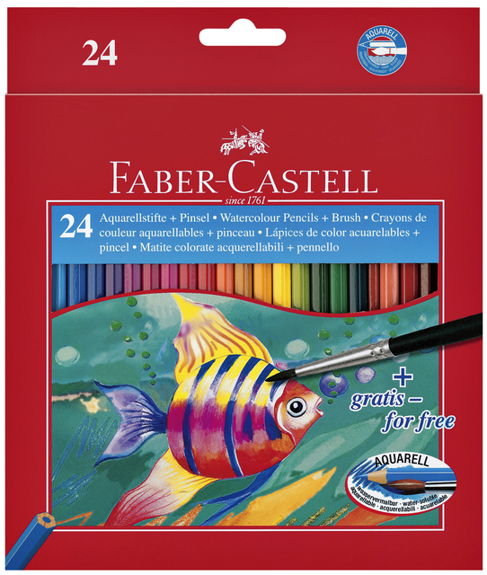 Kleurpotlood Faber-Castell Aquarel 24st Ass