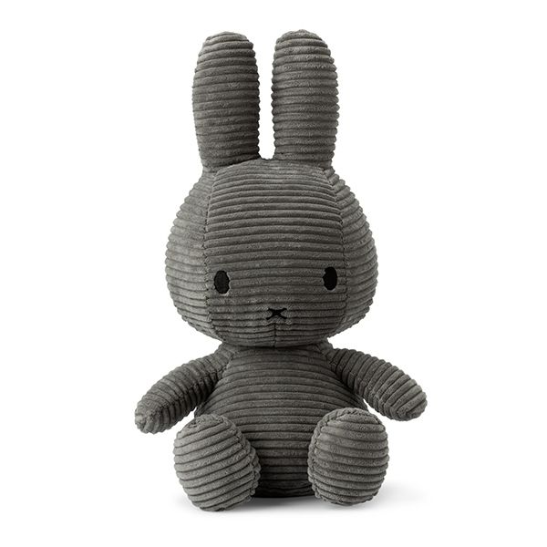 Knuffel Nijntje / Miffy Sitting Corduroy Grey - 33 cm