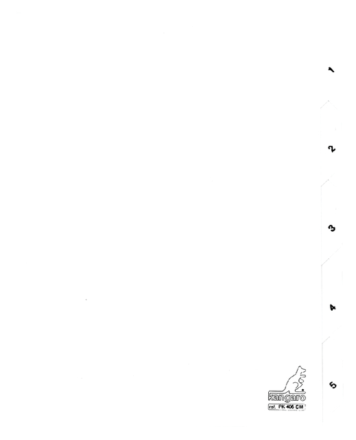 Tabblad Kangaro Pk405c A4 4r Karton 5dlg 1-5