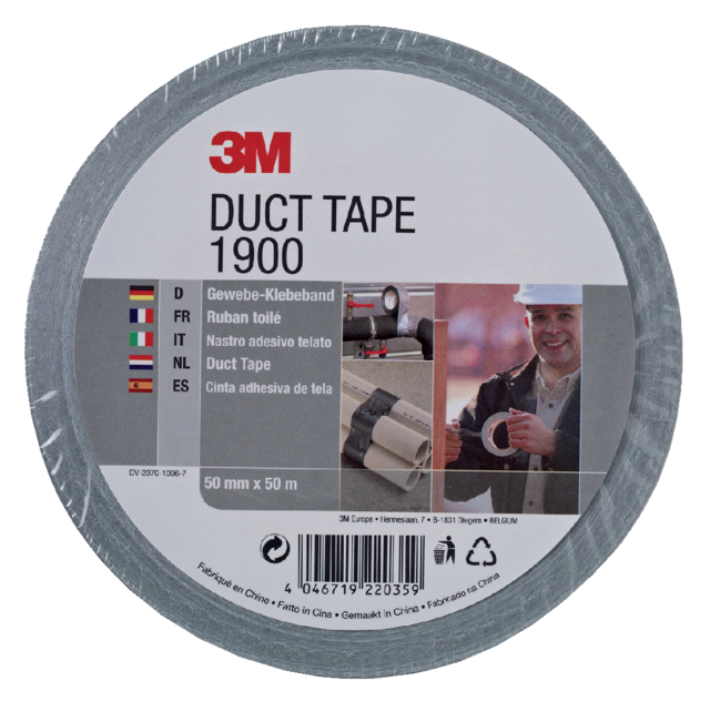 Plakband 3M Scotch 1900 50mmx50m Duct tape Zilver