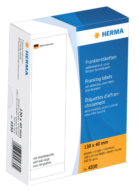 Frankeeretiket Herma 4330 130x40mm; ds 500 st