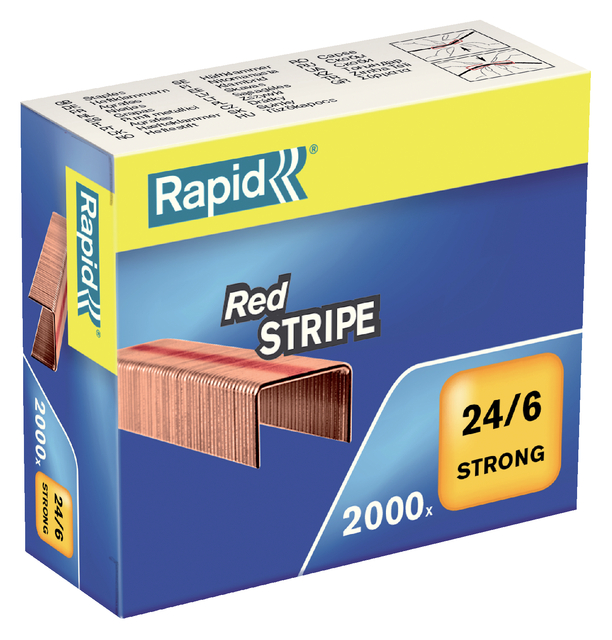 Nietjes 24/6 Red Stripe koper; dsje a 2000st