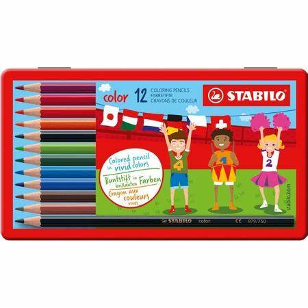 STABILO color - kleurpotlood - Arty metalen etui met 12 kleuren