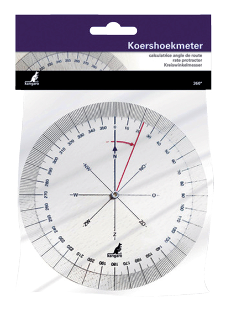 Koershoekmeter Kangaro Kunststof 126mm Transparant