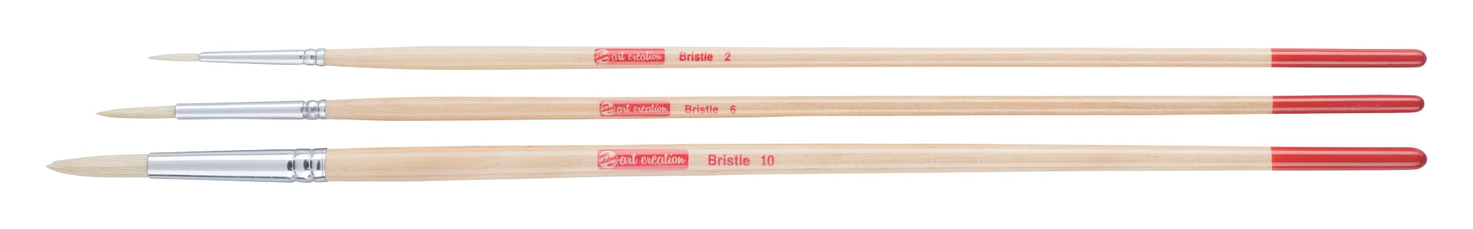 Art Creation Olie- en Acrylpenselenset van 3 Rond - Varkenshaar