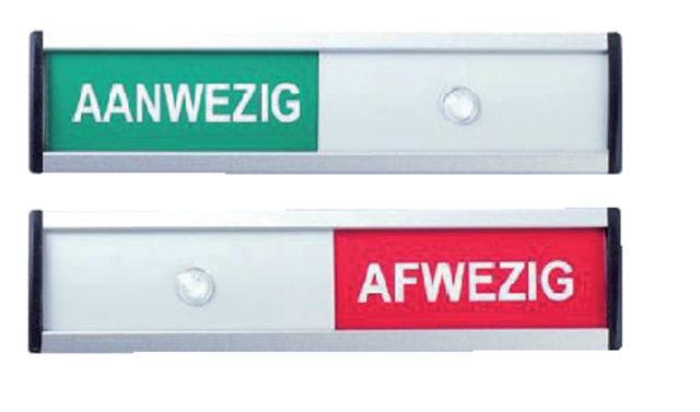 Schuifbordje 125x30mm Aanwezig/Afwezig