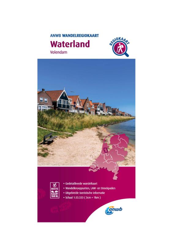 Wandelregiokaart Waterland 1:33.333