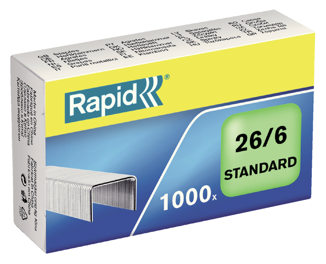 Nieten Rapid Standaard 26/6 Gegalv 1000st