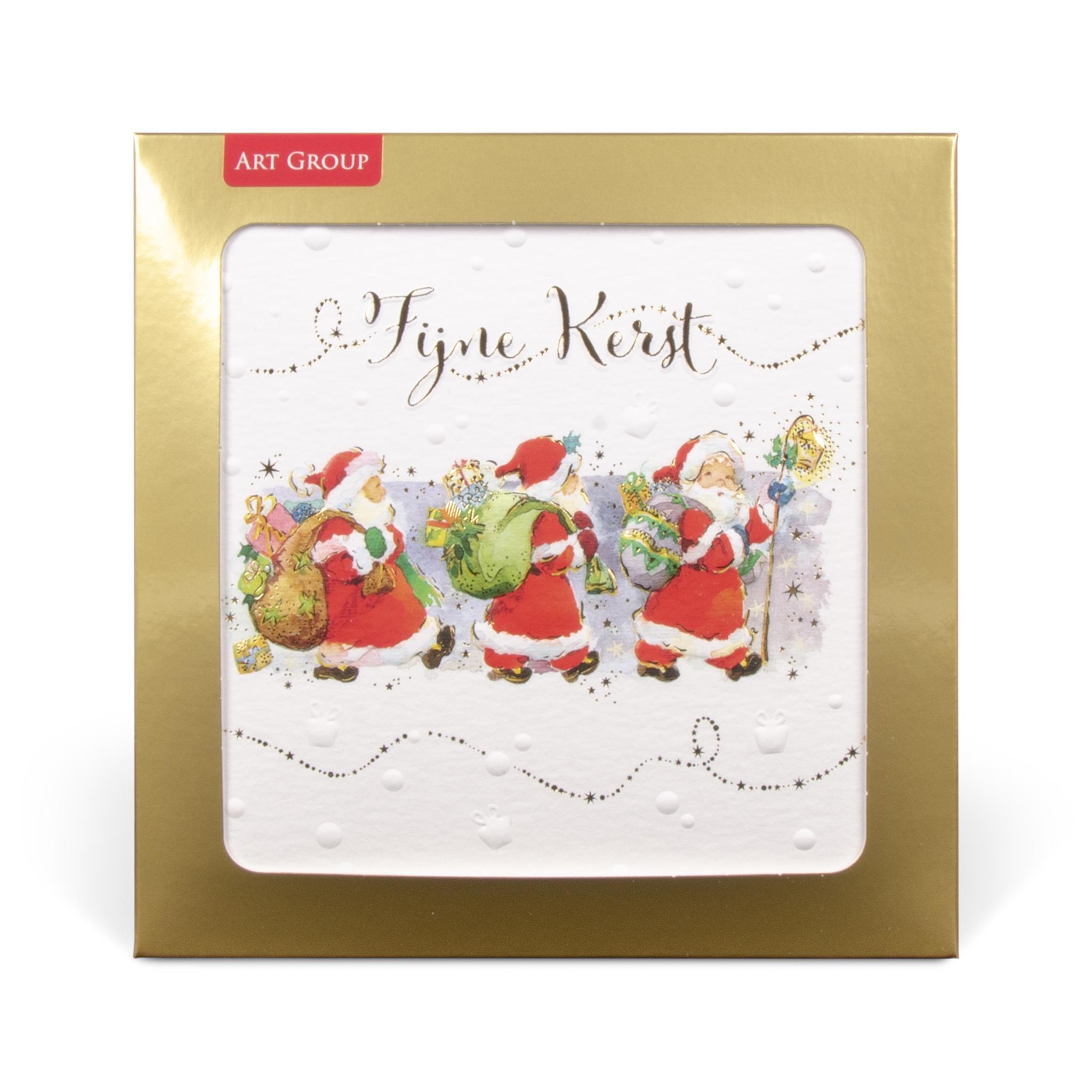 Kerstbox FOIL SQUARE WINDOW 3 SANTA‘S