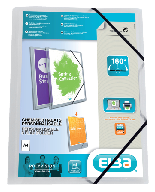 Elastomap Elba A4 polyvision inclusief insteektas transparant