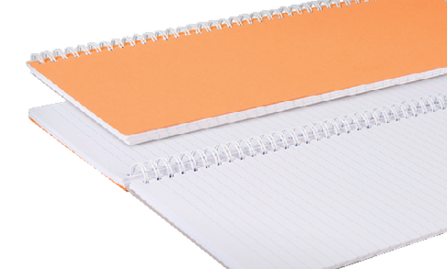 Winkelboek smalfolio 160blz spiraal oranje