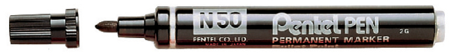 Viltstift Pentel N50 rond zwart 1.5-3mm