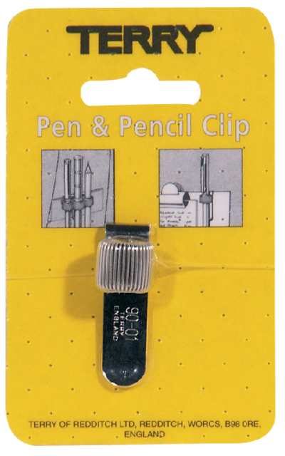 Terry Clip tbv 1 pennen/potlood zilverkleurig