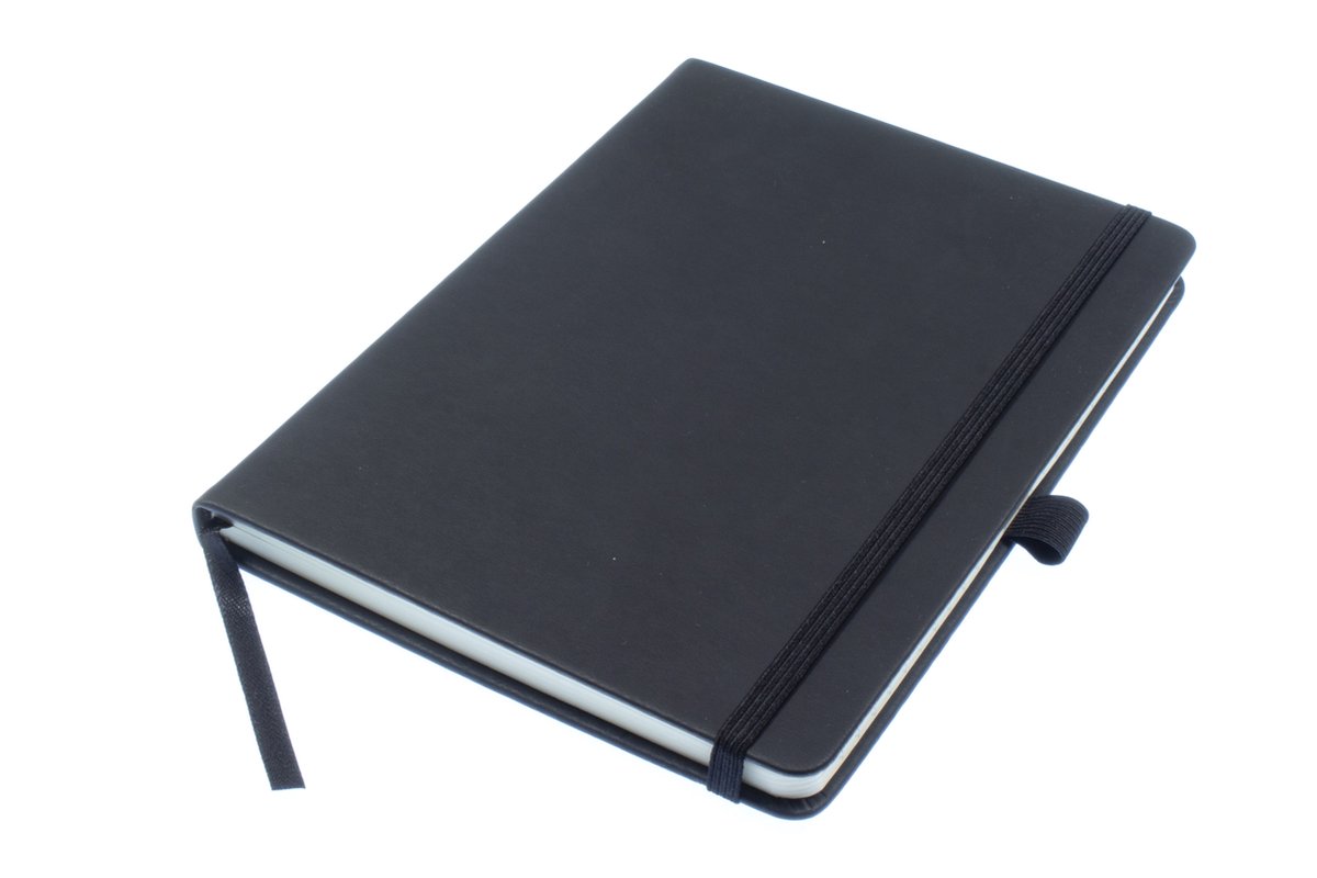 Notitieboek Kangaro A5 zwart lijn PU HC 96 vel 80