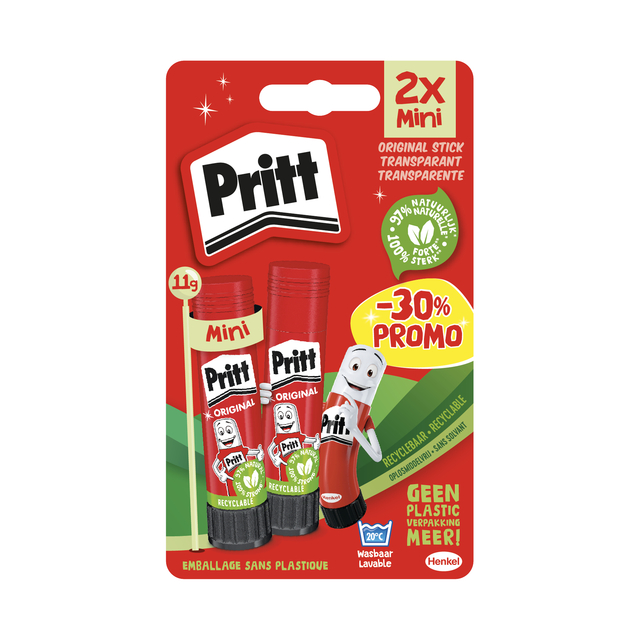 Lijmstift Pritt Stick Original 2x 11gr Promo