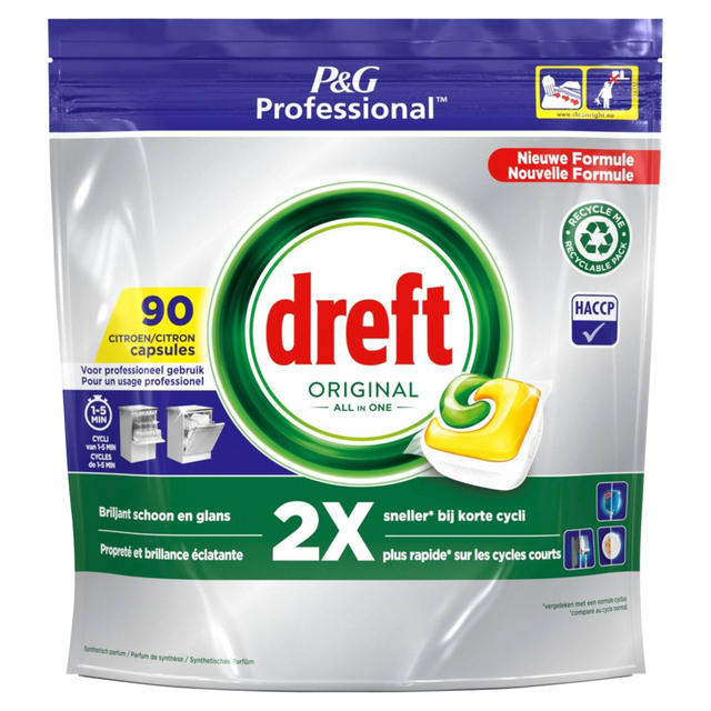 Vaatwastabletten Dreft All-in-1 professional lemon