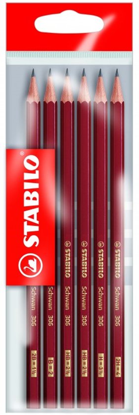 Grafietpotloden Schwan Stabilo 306 , 6 hardheden