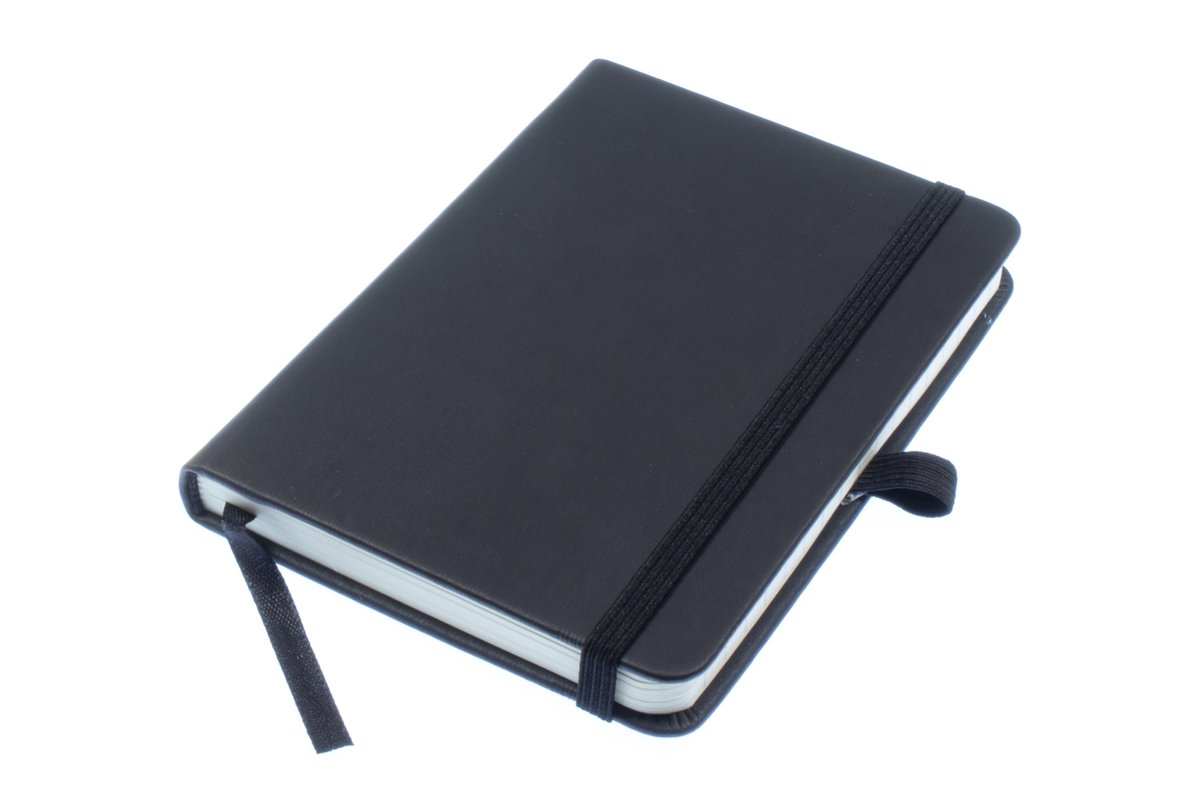 Notitieboek Kangaro A6 zwart lijn PU HC 96 vel 80