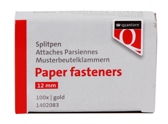 Splitpen Quantore 12mm goud; doosje 100 stuks