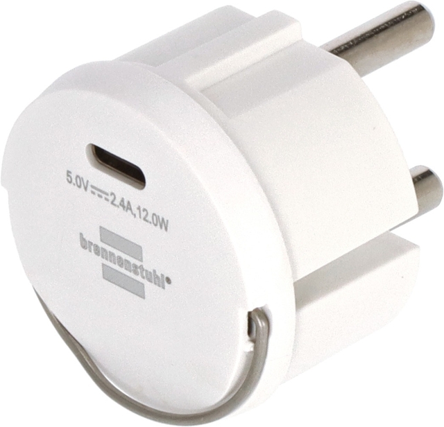 Stopcontactadapter Brennenstuhl Usb C 2.4a Wit