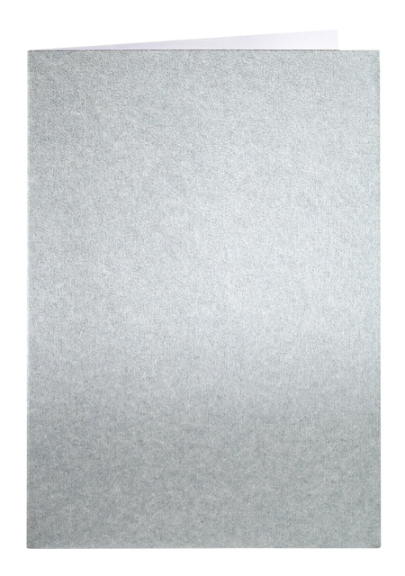 Correspondentiekaart Papicolor dubbel 105x148mm metallic zilver; pk 6 stks