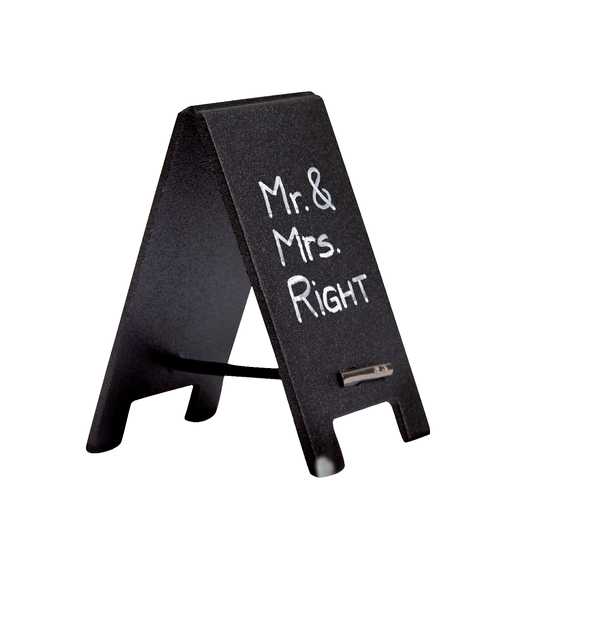 Krijtbord Securit Mini Tafel Set 5 Stuks Zwart + 1 Marker