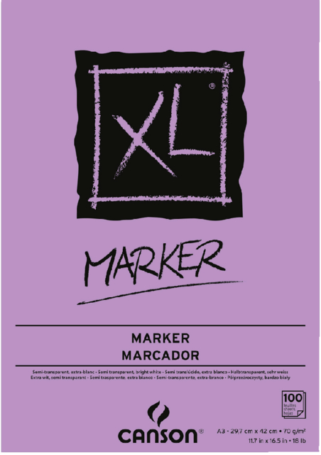 Tekenblok Canson Marker XL 70gr A3 100 vel