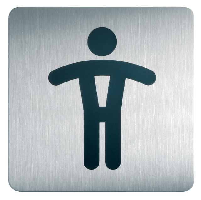 Infobord Pictogram Durable Vierkant Wc Heren 150mm