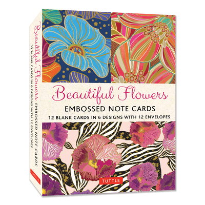 Beautiful Flowers, 12 Embossed Note Cards: 12 Blank Cards in 6 Lovely Designs (2 Each) with 12 Patterned Envelopes in a Keepsake Box
