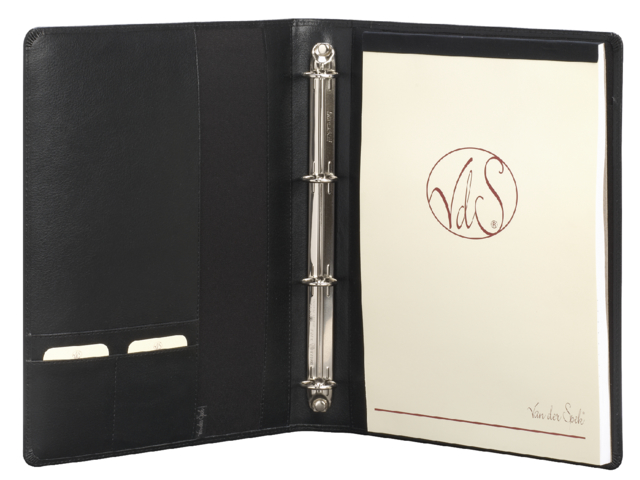 Schrijfmap Van Der Spek 370 A4 Leer Met Ringmechaniek Zwart