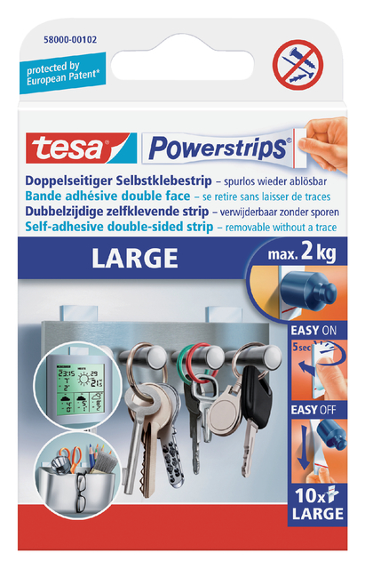 Powerstrips Tesa 58000; pakje 10stuks