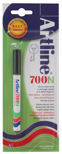 Viltstift Artline 700 Rond 0.7mm Blister Zwart