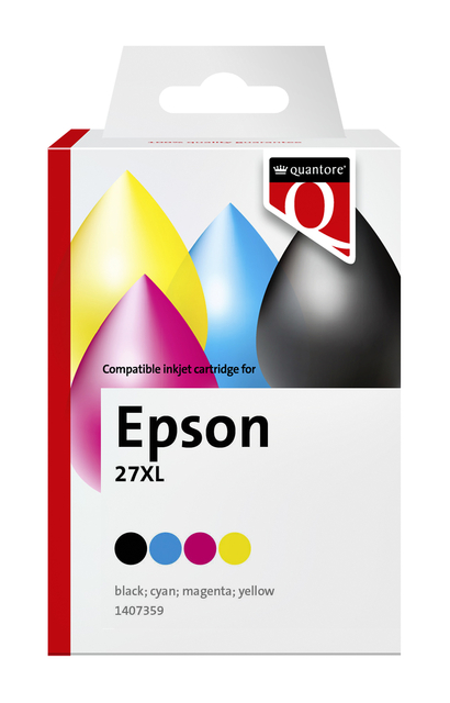 Inkcartridge Quantore Epson 27xl Zwart+3kleur