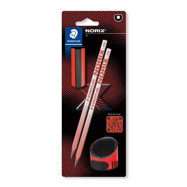 Grafietpotlood Norix Blister 2 St Hb Zwart Koraal