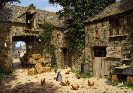 Puzzel hout Wentworth 40 st Farmyard scene