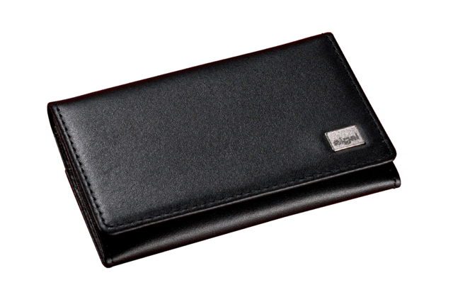 Visitekaartmapje Sigel Torino 60x90mm zwart leer