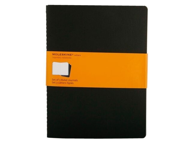 Schrift Moleskine lijn XL 190x250mm zwart pak 3 stuks