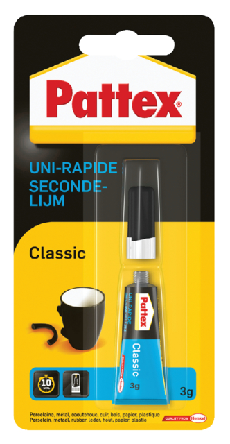 Lijm Pattex uni rapide classic; flacon a 3 grams