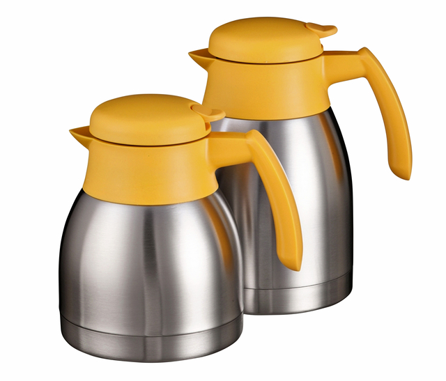 Thermoskan Bravilor dubbelwandig 1,5 liter RVS-geel