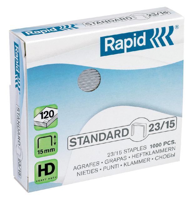 Nieten Rapid Blue 23/15, gegalvaniseerd, standaard.