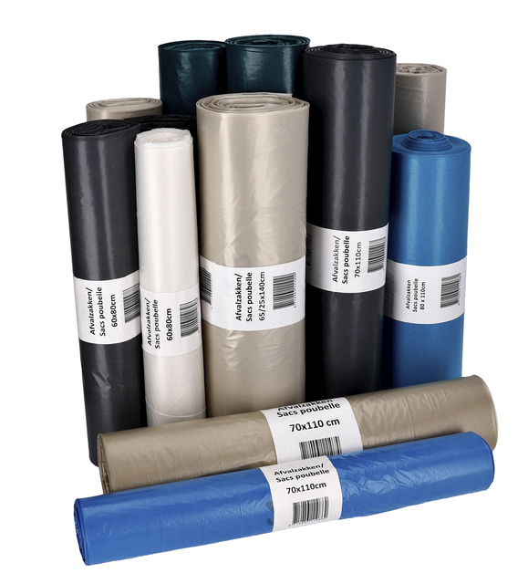 Afvalzak Cleaninq 90x110cm T25 160l Blauw