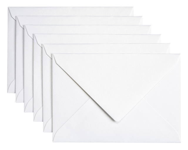 Envelop Papicolor C6 114x162mm 6st Parelwit