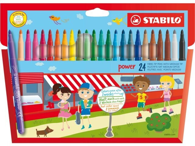 Viltstift STABILO Power 280 etui à 24 kleuren