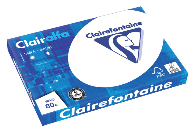 Kopieerpapier A3 80gr Clairfontaine Clairalfa wit pak 500 vel